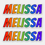 [ Thumbnail: First Name "Melissa" W/ Fun Rainbow Coloring Sticker ]