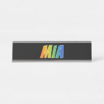 [ Thumbnail: First Name "Mia": Fun Rainbow Coloring Desk Name Plate ]