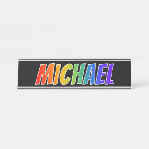 First Name "MICHAEL": Fun Rainbow Coloring Desk Name Plate