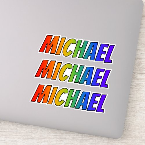 First Name MICHAEL w Fun Rainbow Coloring Sticker