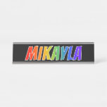 [ Thumbnail: First Name "Mikayla": Fun Rainbow Coloring Desk Name Plate ]