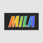 [ Thumbnail: First Name "Mila": Fun Rainbow Coloring Name Tag ]