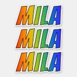 [ Thumbnail: First Name "Mila" W/ Fun Rainbow Coloring Sticker ]