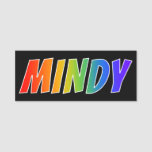 [ Thumbnail: First Name "Mindy": Fun Rainbow Coloring Name Tag ]