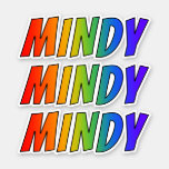 [ Thumbnail: First Name "Mindy" W/ Fun Rainbow Coloring Sticker ]