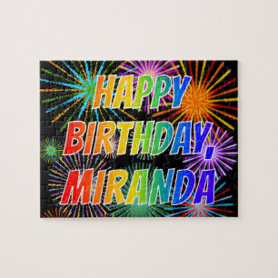 First Name "MIRANDA", Fun "HAPPY BIRTHDAY" Jigsaw Puzzle