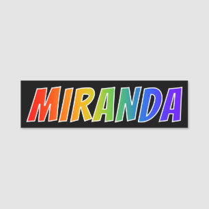 First Name "MIRANDA": Fun Rainbow Coloring Name Tag