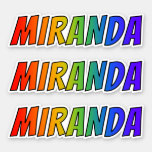 [ Thumbnail: First Name "Miranda" W/ Fun Rainbow Coloring Sticker ]
