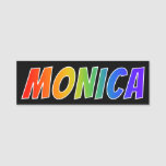 [ Thumbnail: First Name "Monica": Fun Rainbow Coloring Name Tag ]