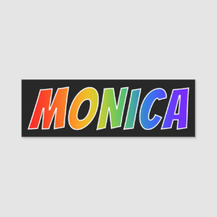 First Name "MONICA": Fun Rainbow Coloring Name Tag