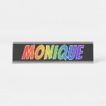 [ Thumbnail: First Name "Monique": Fun Rainbow Coloring Desk Name Plate ]