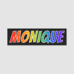 [ Thumbnail: First Name "Monique": Fun Rainbow Coloring Name Tag ]