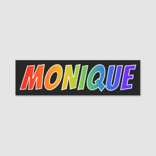 First Name "MONIQUE": Fun Rainbow Coloring Name Tag