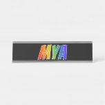 [ Thumbnail: First Name "Mya": Fun Rainbow Coloring Desk Name Plate ]