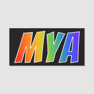 First Name "MYA": Fun Rainbow Coloring Name Tag