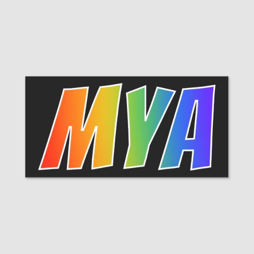 First Name MYA Fun Rainbow Coloring Name Tag