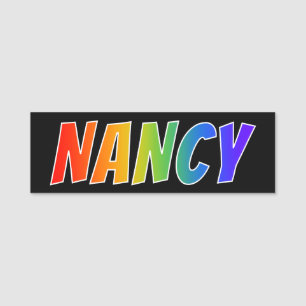 First Name "NANCY": Fun Rainbow Coloring Tag