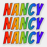 [ Thumbnail: First Name "Nancy" W/ Fun Rainbow Coloring Sticker ]