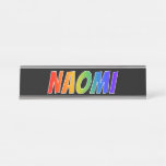 [ Thumbnail: First Name "Naomi": Fun Rainbow Coloring Desk Name Plate ]
