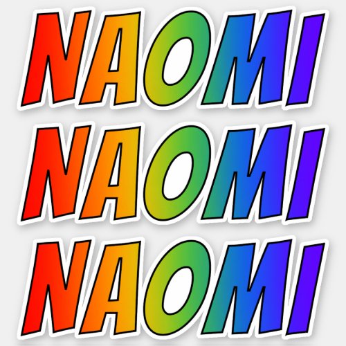 First Name NAOMI w Fun Rainbow Coloring Sticker