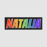 [ Thumbnail: First Name "Natalia": Fun Rainbow Coloring Name Tag ]