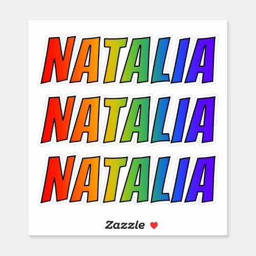 First Name NATALIA w Fun Rainbow Coloring Sticker