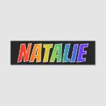 [ Thumbnail: First Name "Natalie": Fun Rainbow Coloring Name Tag ]
