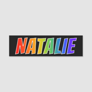 First Name "NATALIE": Fun Rainbow Coloring Name Tag