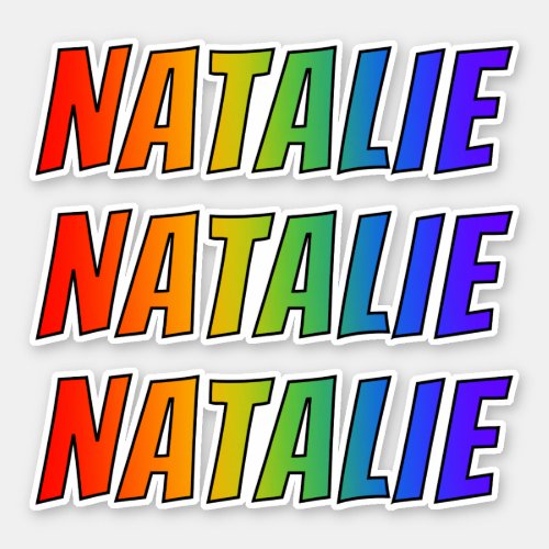 First Name NATALIE w Fun Rainbow Coloring Sticker