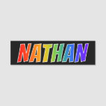 [ Thumbnail: First Name "Nathan": Fun Rainbow Coloring Name Tag ]