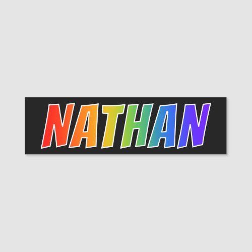 First Name NATHAN Fun Rainbow Coloring Name Tag