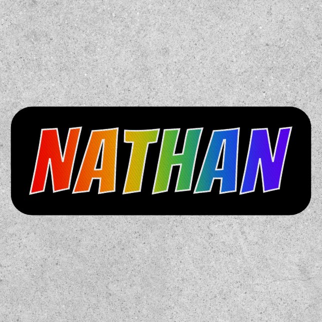 First Name "NATHAN" ~ Fun Rainbow Coloring Patch (Front)