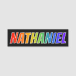 [ Thumbnail: First Name "Nathaniel": Fun Rainbow Coloring Name Tag ]