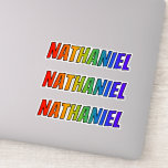 [ Thumbnail: First Name "Nathaniel" W/ Fun Rainbow Coloring Sticker ]