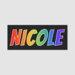 [ Thumbnail: First Name "Nicole": Fun Rainbow Coloring Name Tag ]