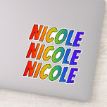 [ Thumbnail: First Name "Nicole" W/ Fun Rainbow Coloring Sticker ]
