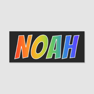 First Name "NOAH": Fun Rainbow Coloring Name Tag