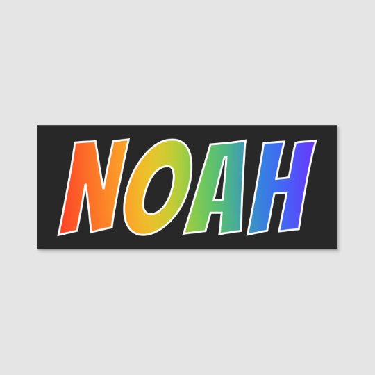 First Name "NOAH": Fun Rainbow Coloring Name Tag | Zazzle.com