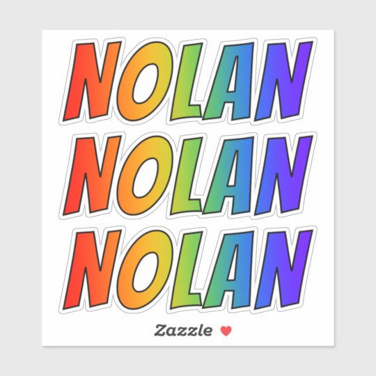 First Name Nolan W Fun Rainbow Coloring Sticker Zazzle Com