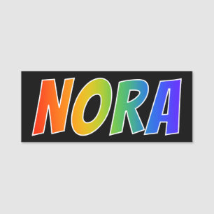 First Name "NORA": Fun Rainbow Coloring Tag