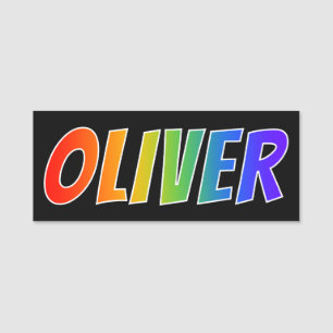 First Name "OLIVER": Fun Rainbow Coloring Tag