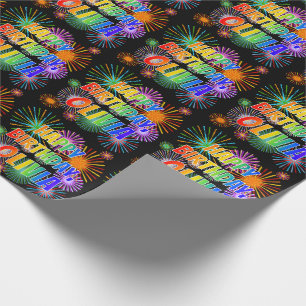 First Name "OLIVIA", Fun "HAPPY BIRTHDAY" Wrapping Paper