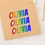 [ Thumbnail: First Name "Olivia" W/ Fun Rainbow Coloring Sticker ]