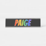 [ Thumbnail: First Name "Paige": Fun Rainbow Coloring Desk Name Plate ]