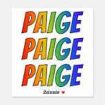 [ Thumbnail: First Name "Paige" W/ Fun Rainbow Coloring Sticker ]