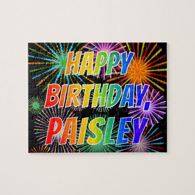 First Name "PAISLEY", Fun "HAPPY BIRTHDAY" Jigsaw Puzzle (Horizontal)