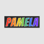 [ Thumbnail: First Name "Pamela": Fun Rainbow Coloring Name Tag ]