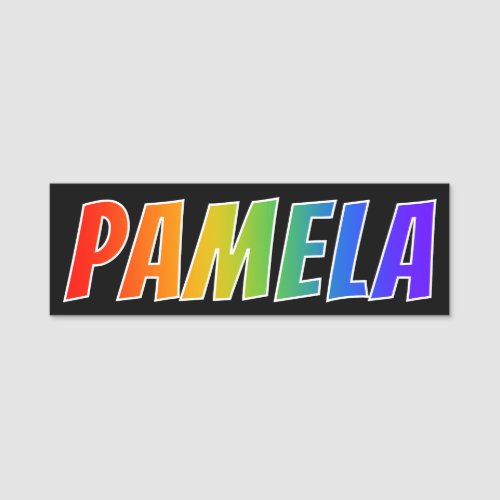 First Name PAMELA Fun Rainbow Coloring Name Tag