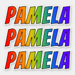 [ Thumbnail: First Name "Pamela" W/ Fun Rainbow Coloring Sticker ]