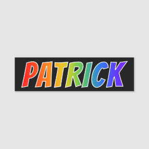 First Name "PATRICK": Fun Rainbow Coloring Name Tag